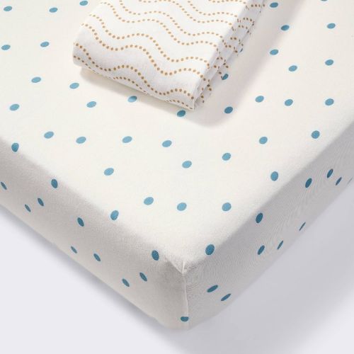 Fitted Jersey Crib Sheet - Dots & Squiggles - 2pk - Cloud Island™