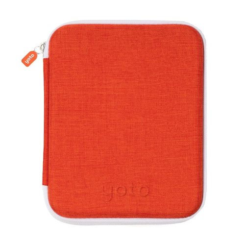 YOTO Card Case in Fruit Punch (Orange) – Kids Accessory, Soft Portable Folder with Zipper & 64 Pockets for Player & Mini Audiobook Cards, Card Binder Holder with Sleeves for Travel