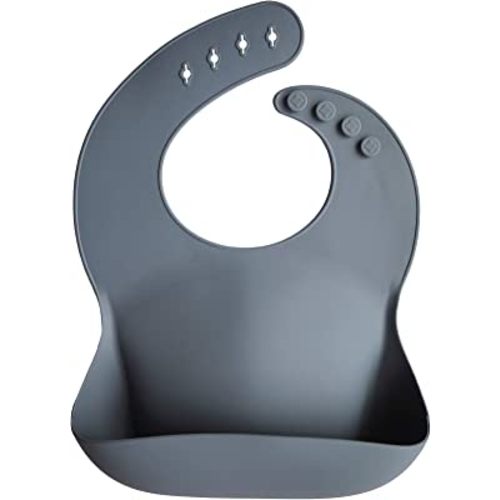 mushie Silicone Baby Bib | Adjustable Fit Waterproof Bibs (Tradewinds)