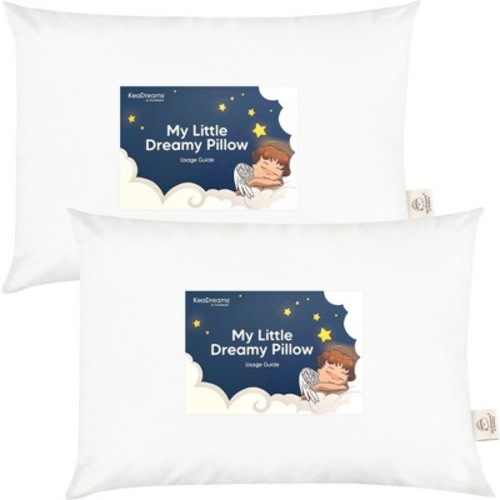 KeaBabies Toddler Pillow - Soft Organic Cotton Kids Pillows for Sleeping - 13X18 Travel Pillow for Kids Age 2-5, Color: Soft white, Size: 2-pack, 13x18