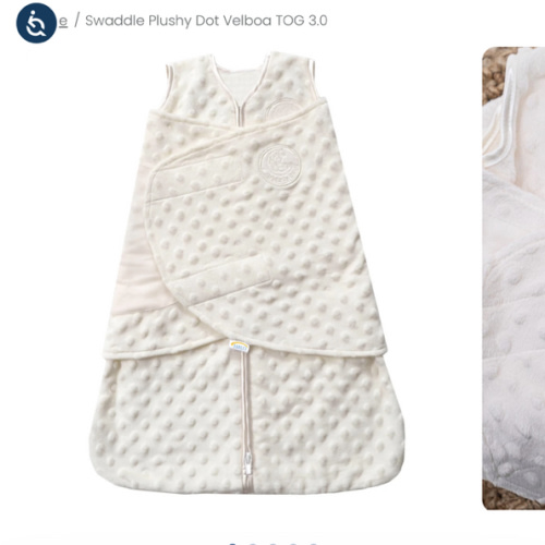 Cream Plushy Dot Velboa Swaddle - Newborn | HALO