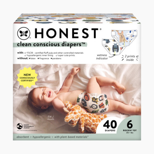 Clean Conscious Disposable Diapers - All The Letters + It's A Pawty