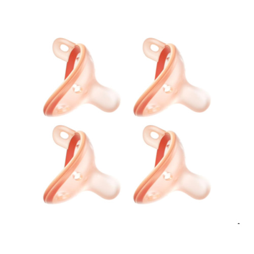 Baby Pacifiers 0-6 Months, Breast-Like Shape Soft Silicone Newborn Pacifiers with Large Air Holes, BPA-Free, 4pcs