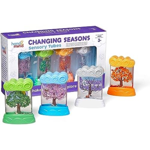 hand2mind Changing Seasons Sensory Tubes, Quiet Fidget Toys for Kids 3-5, Toddler Science Toys, Weather Toys, Calming Toys for Kids, Calm Down Corner Supplies, Preschool Classroom Must Haves