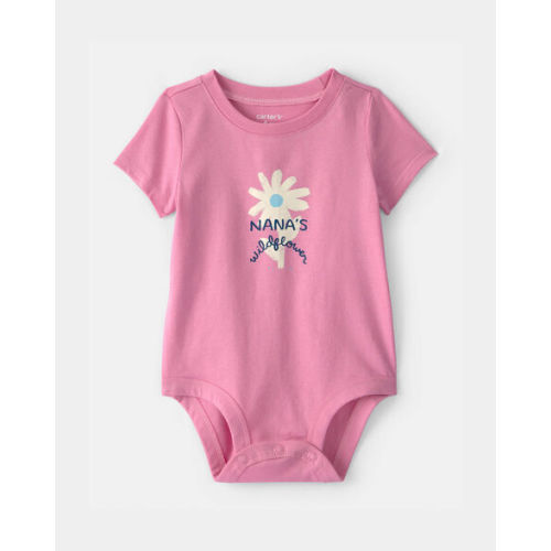 Baby Girl 'Nana's Wildflower' Graphic Bodysuit - Pink | Carter's