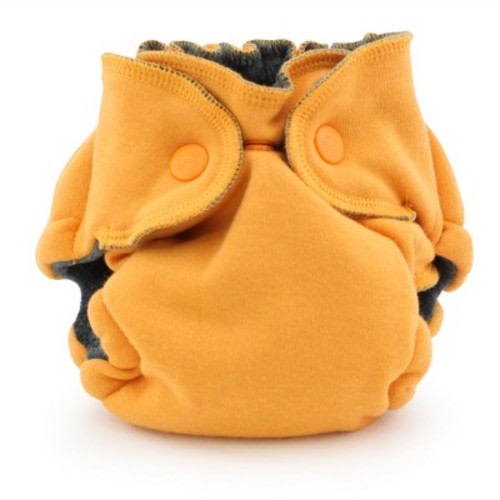 Kanga Care Ecoposh OBV Newborn AIO Fitted Cloth Diaper Saffron Yellow