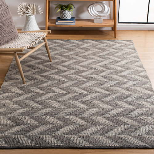 Safavieh Kilim Tristen Zig-Zag Wool Area Rug, Gray/Ivory, 6' x 6' Square