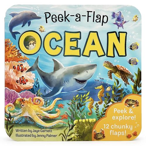 Peek-a-Flap Ocean Children's Lift-a-Flap Board Book for Children Learning about the Sea and Water Animals, Ages 2-5