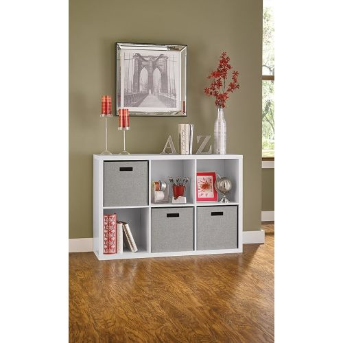 ClosetMaid 6 Cube Storage Shelf Organizer Bookshelf with Back Panel, Easy Assembly, Wood, White Finish