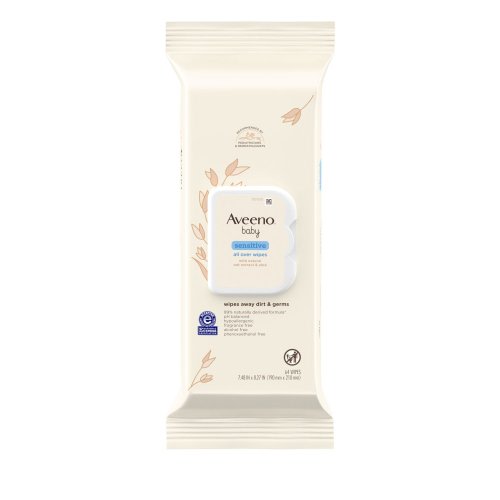 Aveeno Baby Sensitive All Over Wipes, 64 CT