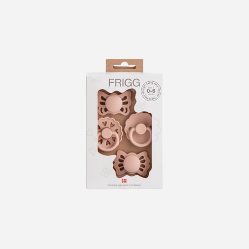 FRIGG Baby's First Pacifier 4 Pack - Floral Heart - Blush