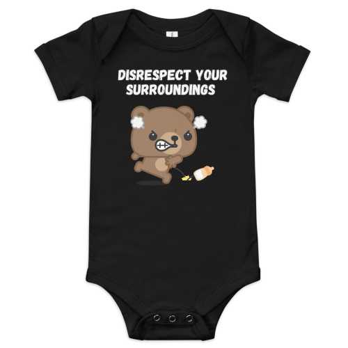 Disrespect Your Surroundings Baby Onesie – Pop Punk Parents, Metalcore Parents, Emo Mom, Emo Baby, Punk Baby