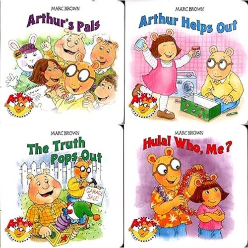 Arthur`s Pals, Arthur Helps Out, The Truth Pops Out and Hula! Who, Me? - Children's Board Book (Set of 4 Books)