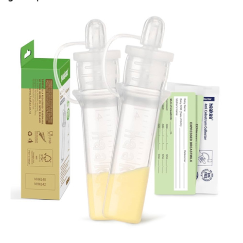 haakaa Colostrum Collector kit Colostrum Syringes for Breastmilk to Collect, Feed & Store, Ready-to-Use (0.1oz/4ml, 2 PK)