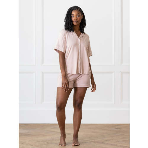 Women's Stretch-Knit Short Sleeve Bamboo Pajama Set