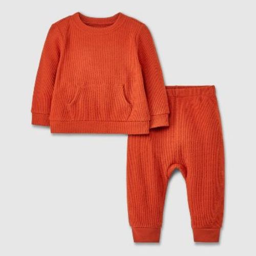 Baby Thermal Ribbed Top & Bottom Set - Cat & Jack™ Blue Newborn