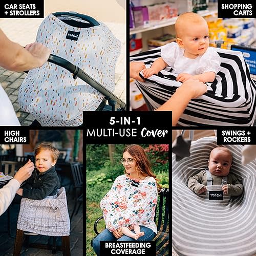 Milk Snob Original 5-in-1 Cover - Nursing Cover for Breastfeeding - Baby Carseat Canopy & Stroller - Essential All-in-One Design - Gift for Mom, Baby (Quinn)