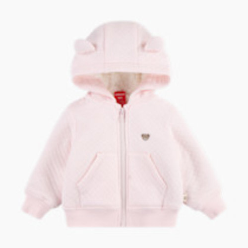 Huggies Fleece Lined Zip Up Hooded Jacket - Barely Pink, 3-6 M