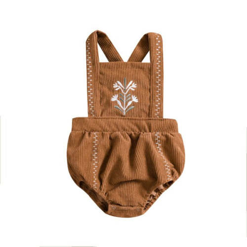 FLEUR Corduroy Romper - Light Brown (6-12M)