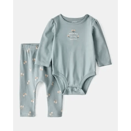Baby 2-Piece "Mommy's Bestie" Bodysuit & Pants Set - Green - Carter's | Carter's