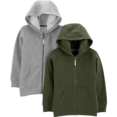 Simple Joys by Carter's Toddlers and Baby Boys' Fleece Full-Zip Hoodies, Pack of 2