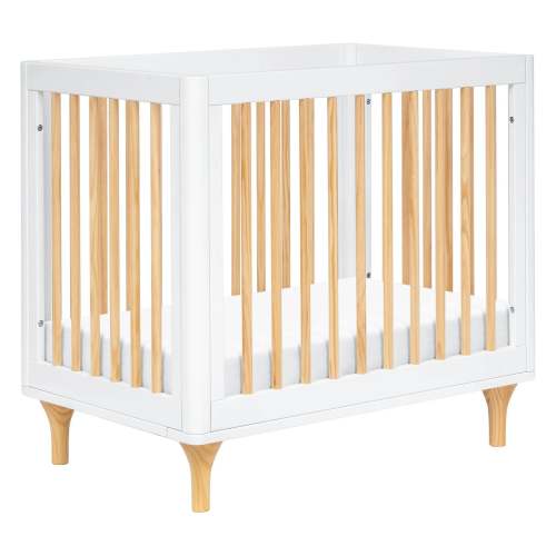 Lolly 4 in 1 Convertible Mini Crib and Twin Bed with Toddler Bed Conversion Kit - white/natural