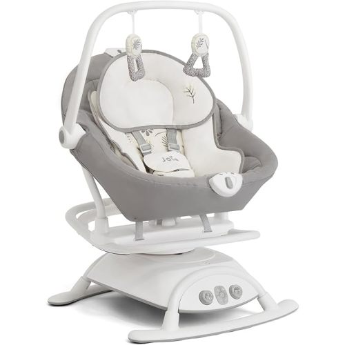 Cinnamon 2-in-1 Glider and Rocker – Multi-Motion Baby Swing and Rocker Combo with Plush Fabrics, Compact Design, and Multiple Recline Positions – Soothing Sounds & Gentle Vibrations (Fern)