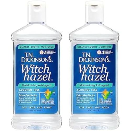 T.N. Dickinson's Witch Hazel Alcohol-Free Moisturizing Astringent, Made with 100% Natural Witch Hazel 16 oz (Pack of 2)