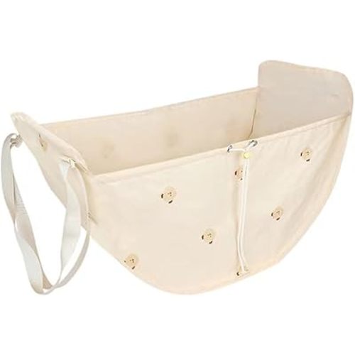 LEGDOR Car storage bag Cartoon bear Car seat back multifunctional storage Rear seat storage hanging bag Car hanging storage bag (Offwhite)