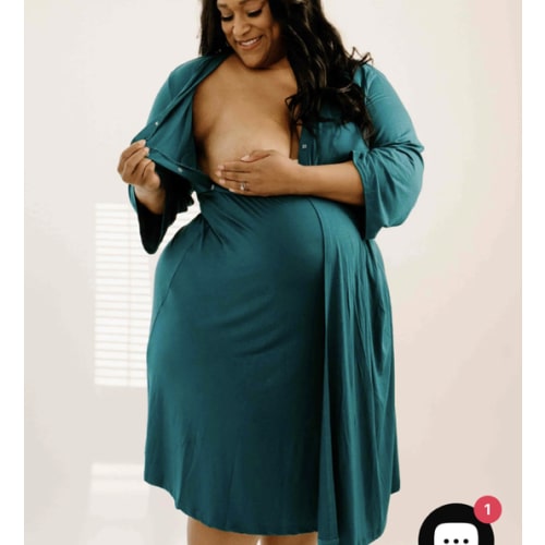 Lila Labor & Postpartum Gown in Deep Teal