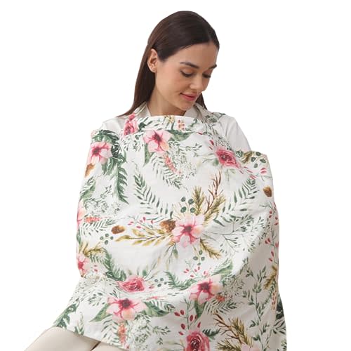 insular Nursing Cover for Breastfeeding, Infant Feeding Cover Breathable Cotton Privacy Breastfeeding Apron, Rose