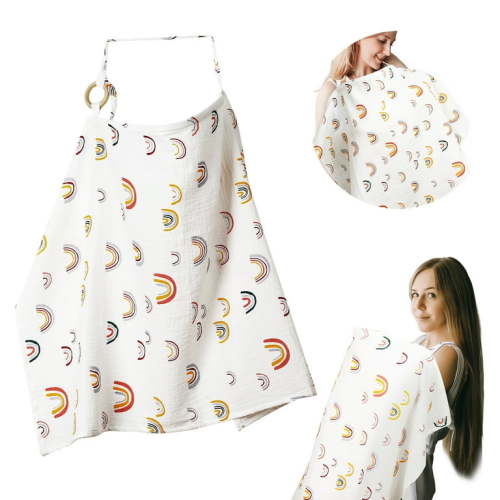 LUIISIS Nursing Cover for Breastfeeding, Soft & Breathable Nursing Poncho,Breastfeeding Cover with Arch Neckline, Nursing Apron