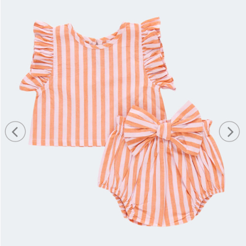 Baby Girls Abigail 2-Piece Set - Orange Pink Stripe – Pink Chicken