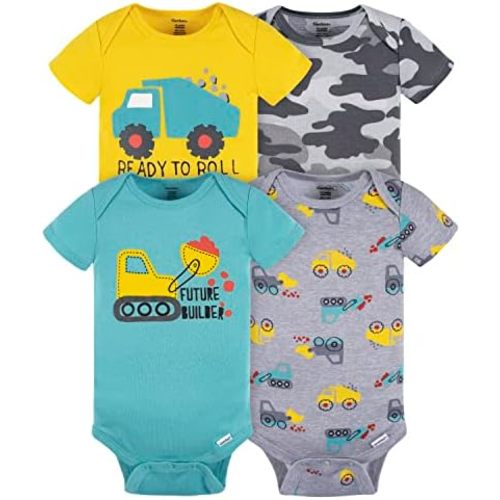 Gerber Baby Boys' 4-Pack Short Sleeve Onesies Bodysuits