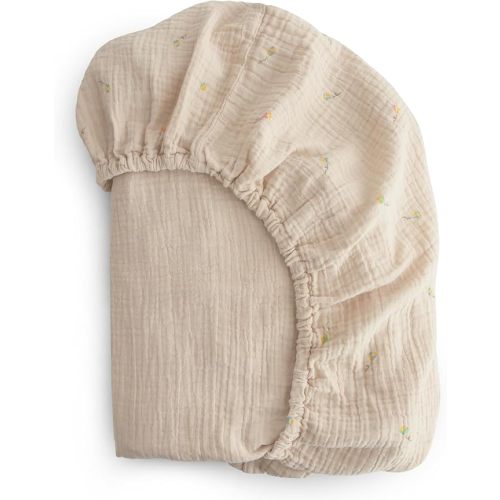 mushie Extra Soft Muslin Fitted Crib Sheet | 192 Thread Count | 28"x 52" (Kites)