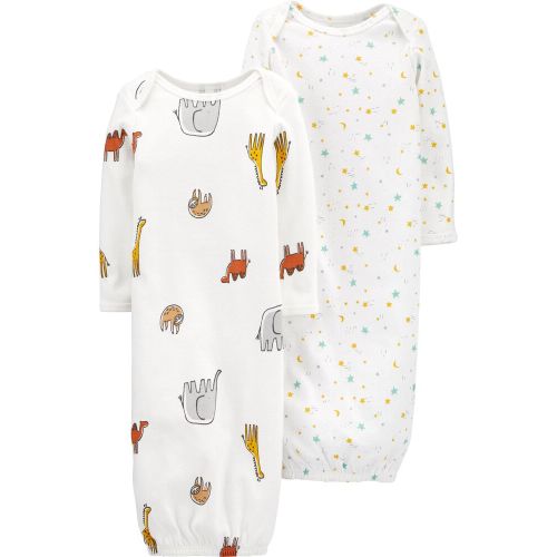 2-Pack Certified Organic Cotton Sleeper Gowns - Multi