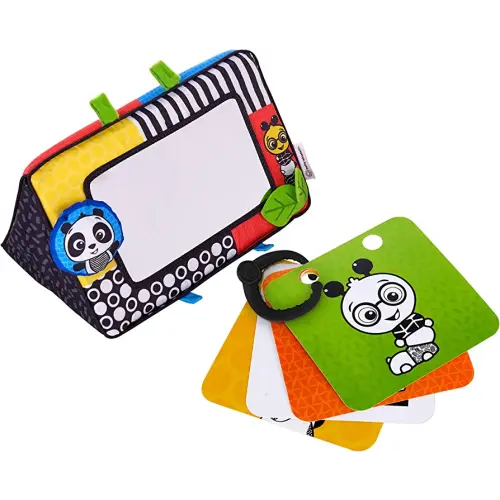 Baby Einstein Flip For Art High Contrast Floor Activity Mirror with Take Along Cards, Tummy Time Play, Newborn+