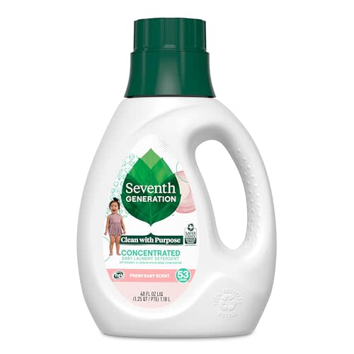 Seventh Generation Concentrated Baby Laundry Detergent, Stain Fighting Formula, Fresh Scent, 40 oz (53 Loads)
