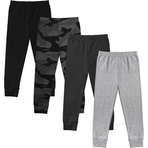 GLASH Kids Baby and Toddler Boys 4-Pack Cotton Pants