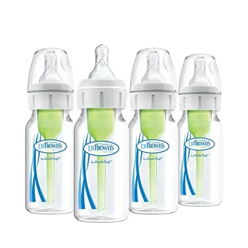 Dr. Brown’s Anti-Colic Options+ Baby Bottles, Narrow, 4 oz, 4pack - 4 Pack, 4oz, Clear