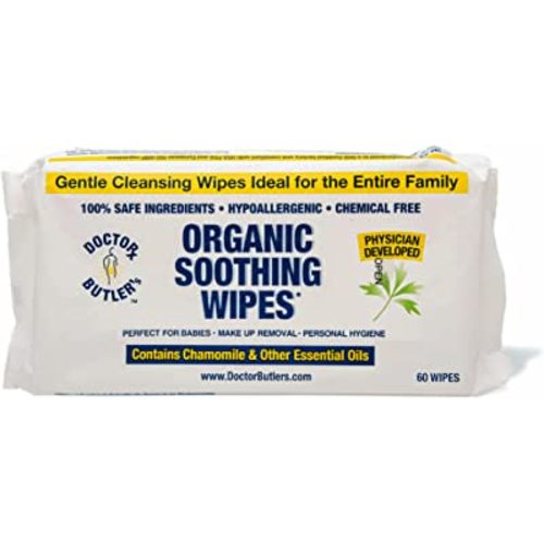 Doctor Butler's Soothing Wipes – All-Purpose Wet Wipes for Sensitive Skin, Face Wipes, and Baby Wipes with Chamomile and Essential Oils* (1 Pack – 60 Count)