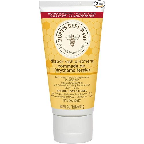 Burt's Bees Baby Bee 100% Natural Diaper Rash Ointment, 3 Ounce Tube (Pack of 3)