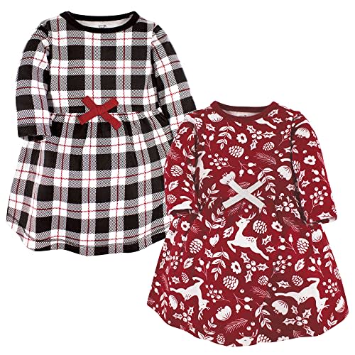 Touched by Nature Girls' One Size Organic Cotton Short Long-Sleeve Dresses
