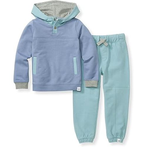 Burt's Bees Baby baby-boys Shirt and Pant Set, Top & Bottom Outfit Bundle, 100% Organic Cotton