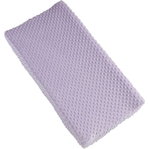 Solid Changing Table Pad Cover Cradle Sheet, Fits 32"/34''x16" Contoured Diaper Changing Pad, Ultra Soft Cozy Minky Dots Plush Changing Table Covers, Breathable Wipeable Removable (Orchid)