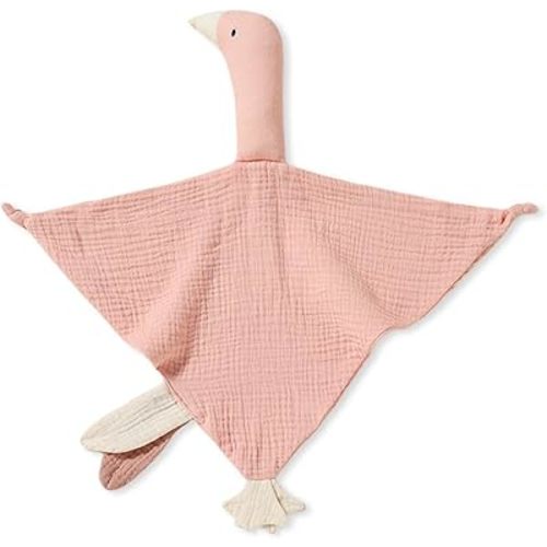 Goose Lovey Muslin Cotton Baby Blanket, Soft Breathable Lovies for Babies, Muslin Fabric for Comfortable Sleep & Play(Pink)