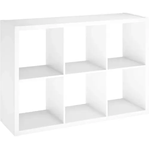 ClosetMaid 6 Cube Storage Shelf Organizer Bookshelf with Open Back, Vertical or Horizontal, Easy Assembly, Wood, White Finish