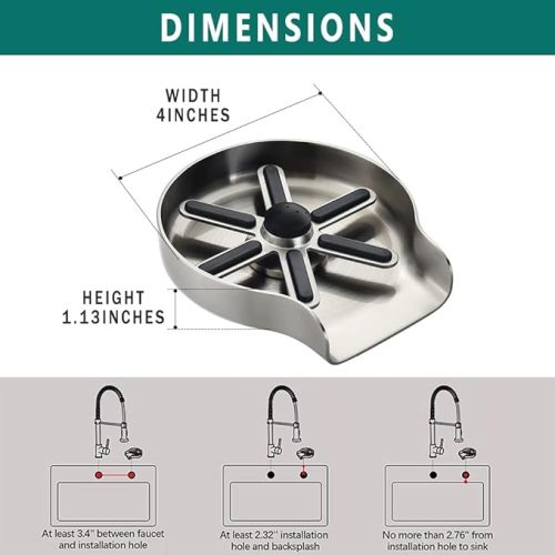 Metal Glass Rinser Cup Washer for Kitchen Sink Attachment - Brushed Nickel Baby Bottle Automatic Cleaner Bar Accessories By Beati Faucet