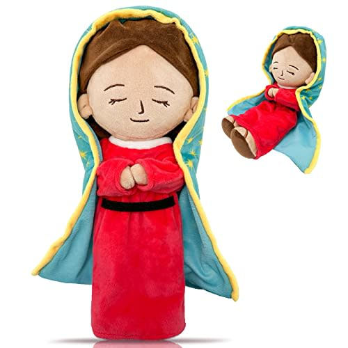 Enhopty Lady of Guadalupe Plush Blessed Mary Stuffed Doll Christ Religious Toys Savior Plush Christian Religious Figure Home Christmas Decoration 14" (red, 14 inch)