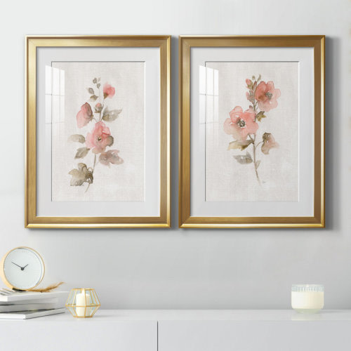 Winston Porter Blushing Sweetly I - 2 Piece Painting Print Set | Wayfair